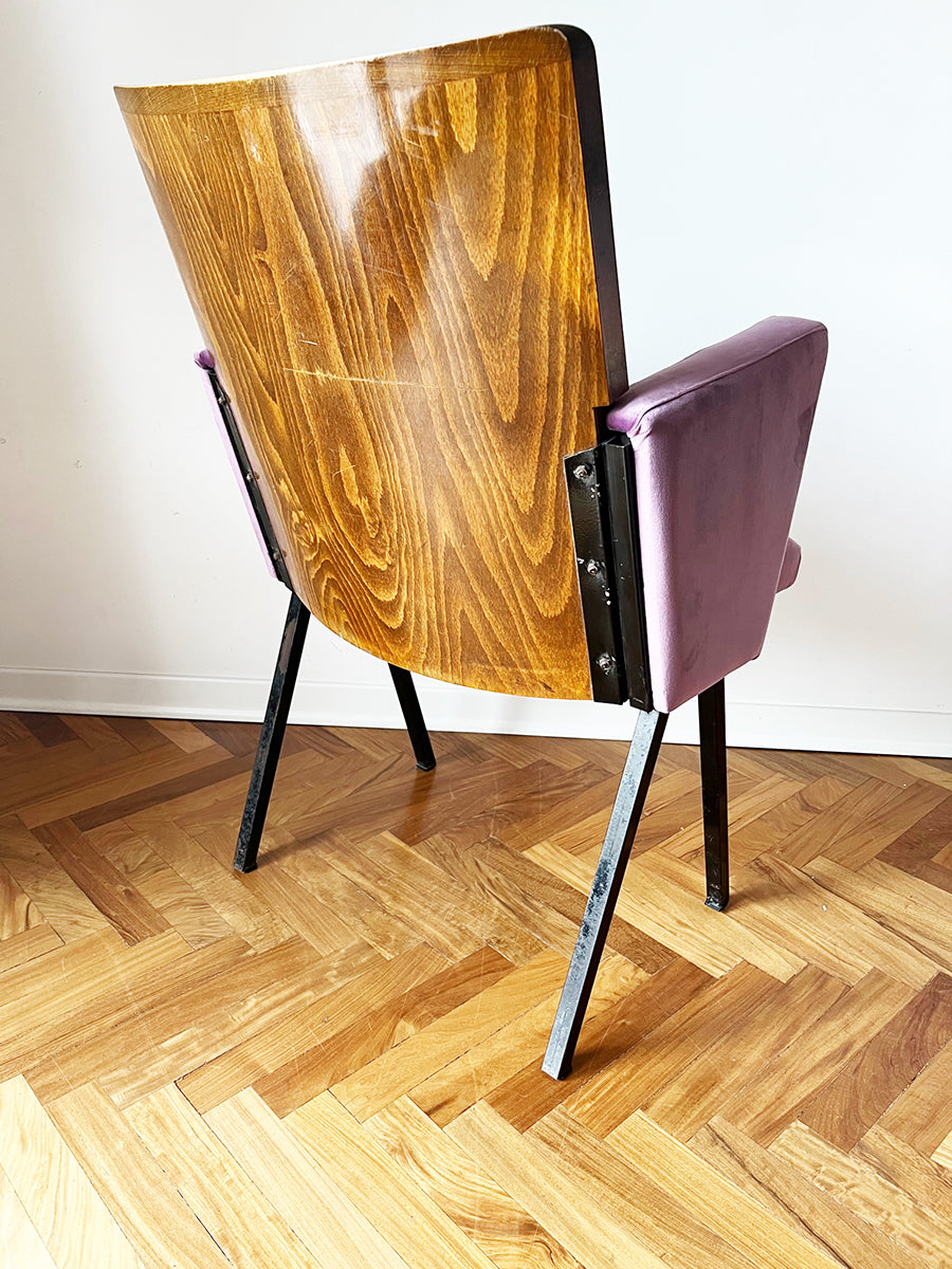 Poltroncina Velluto Malva Teatro Anni '50 -Design-