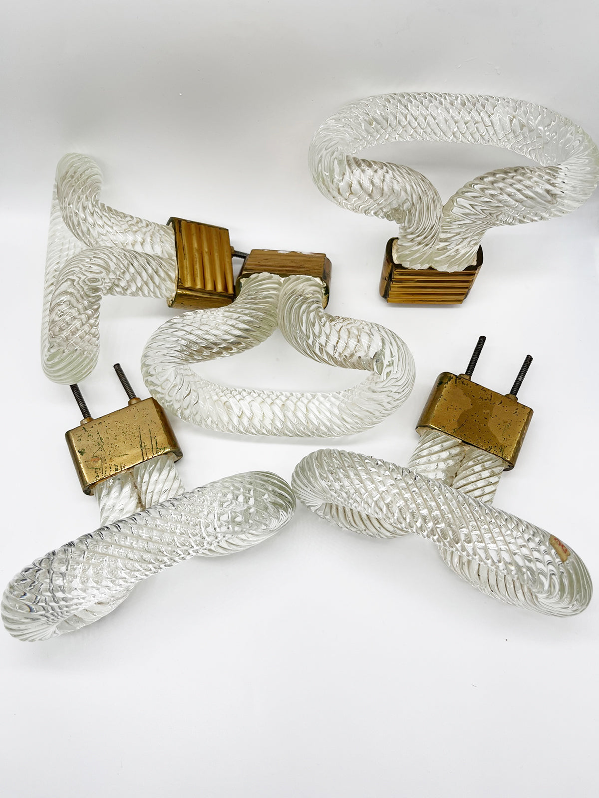 Barovier & Toso Maniglie n. 5 Cristallo e Ottone 1950 -Top Design-