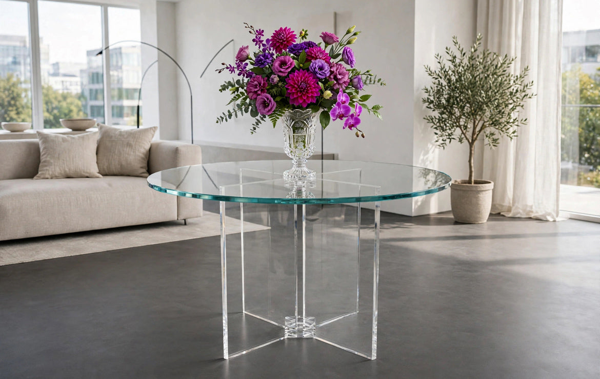 Tavolo Plexiglass e Cristallo Top Vintage anni '70 -Top Design-