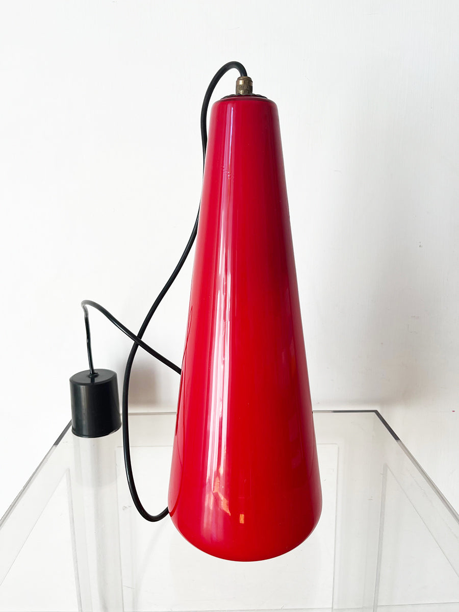 Vistosi Lampada a Sospensione in Vetro Murano Rosso 1960 -Top Design-