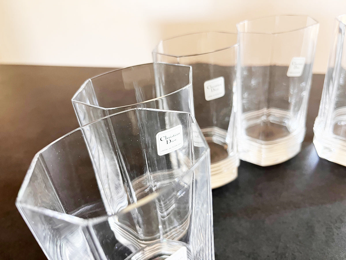 Set di n.6 Bicchieri da longdrink esagonali in cristallo di Christian Dior -Top Crystal-