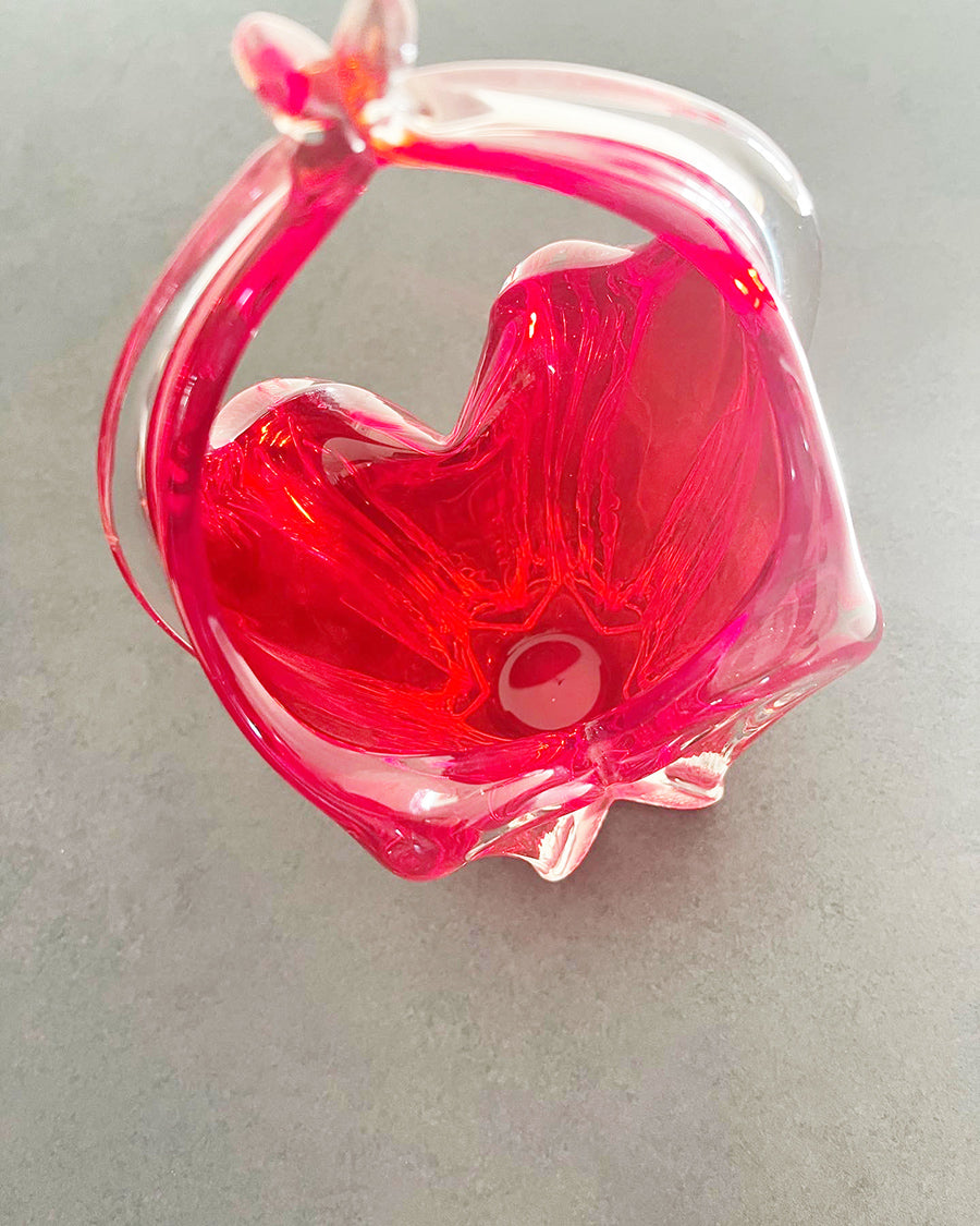 Cestino Murano Rosso anni '60 -Murano-