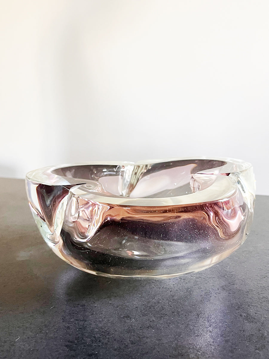 Murano Ciotola Svuota tasche Trasparente e Viola Anni '60 -Top Murano-