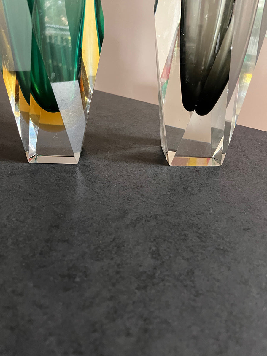 Coppia Vasi Diamantati Murano anni '60 -Top Murano-
