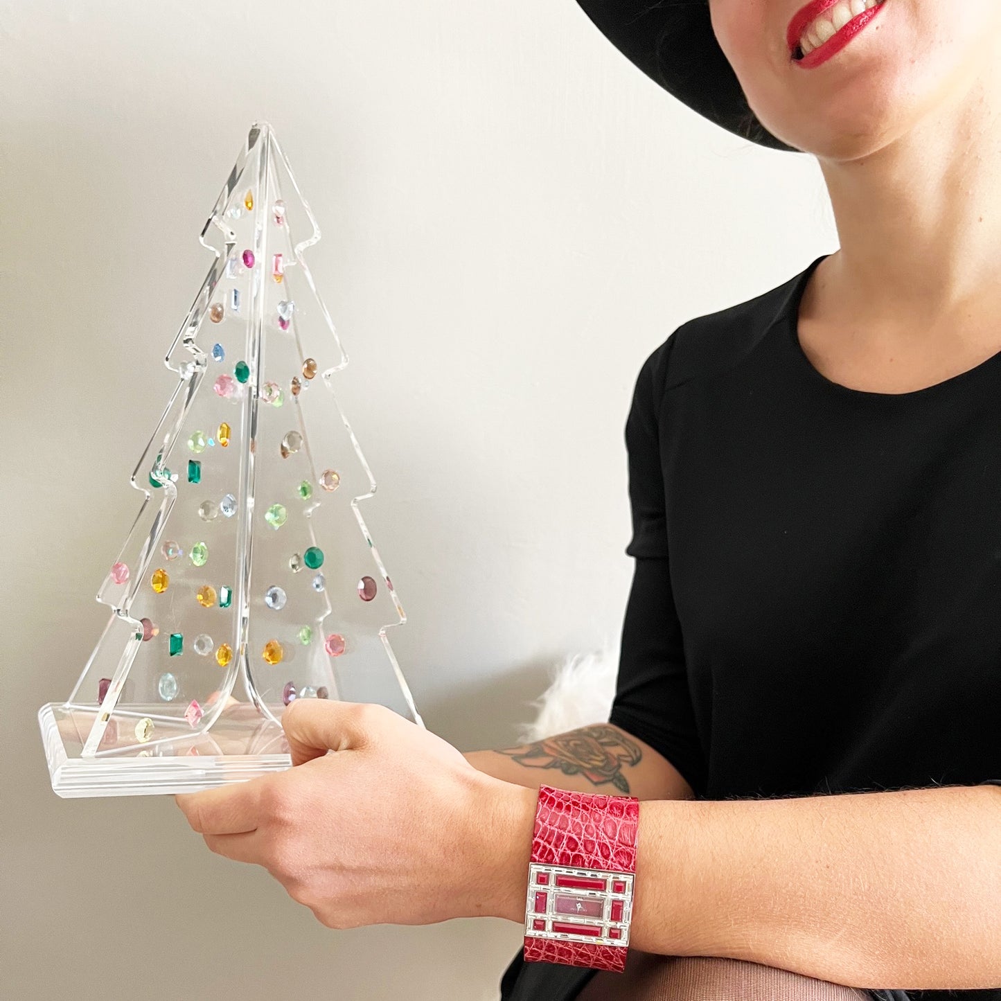 Albero di Natale Plexiglass e Cristalli Swarovsky Esemplare Unico 1992 -Natale-