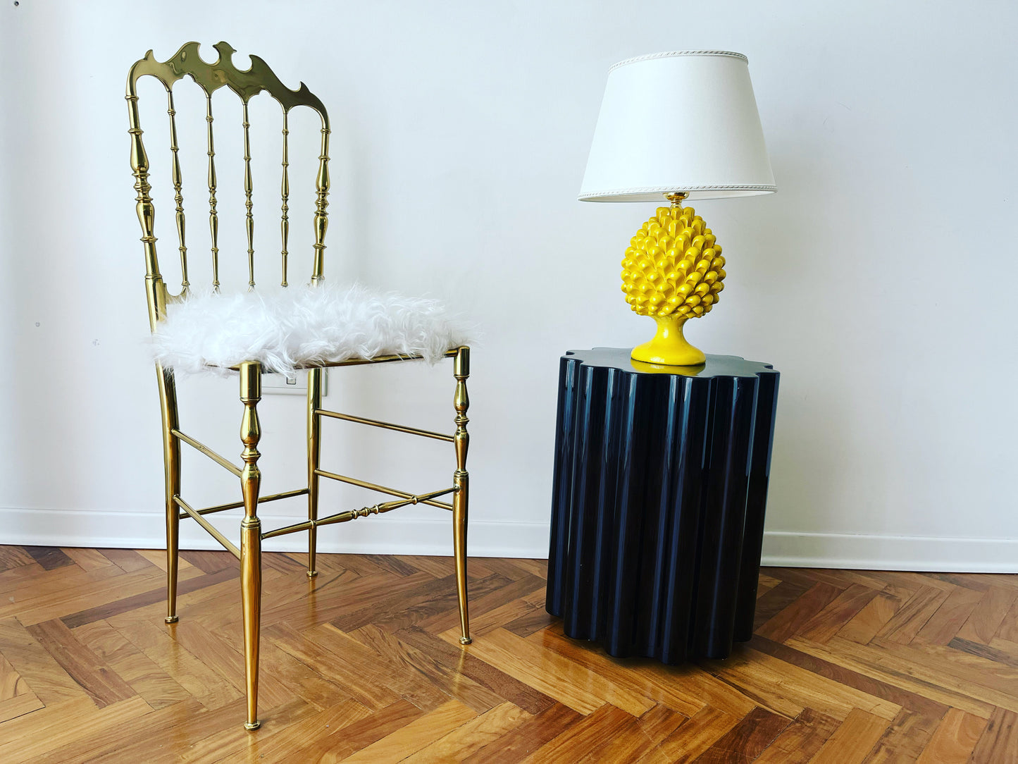 Coppia Lumi Caltagirone Pigne Gialle per Lizoh -Art-
