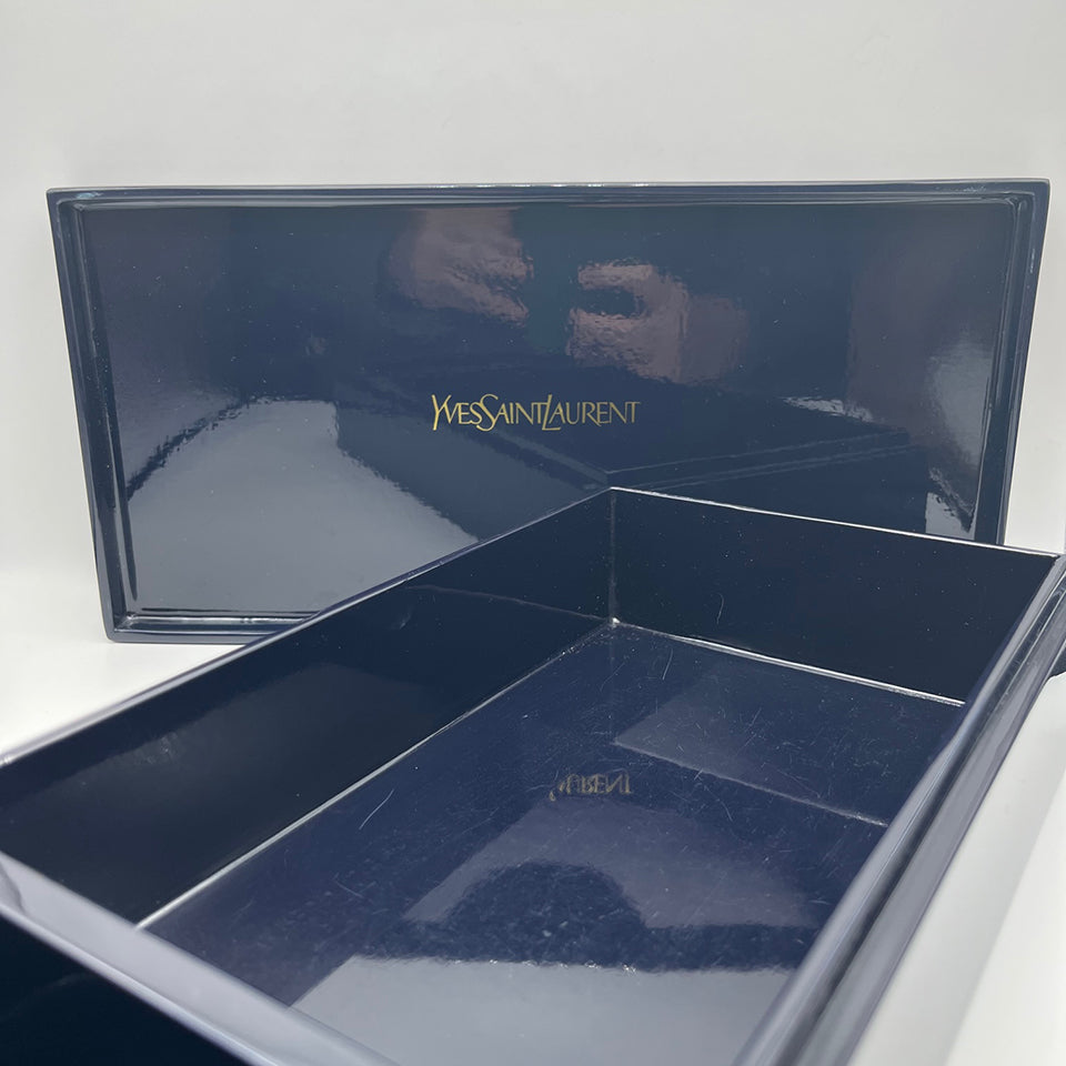 Yves Saint Laurent Scatola Plastica Blu e Oro Vintage 1970 -Accessori-