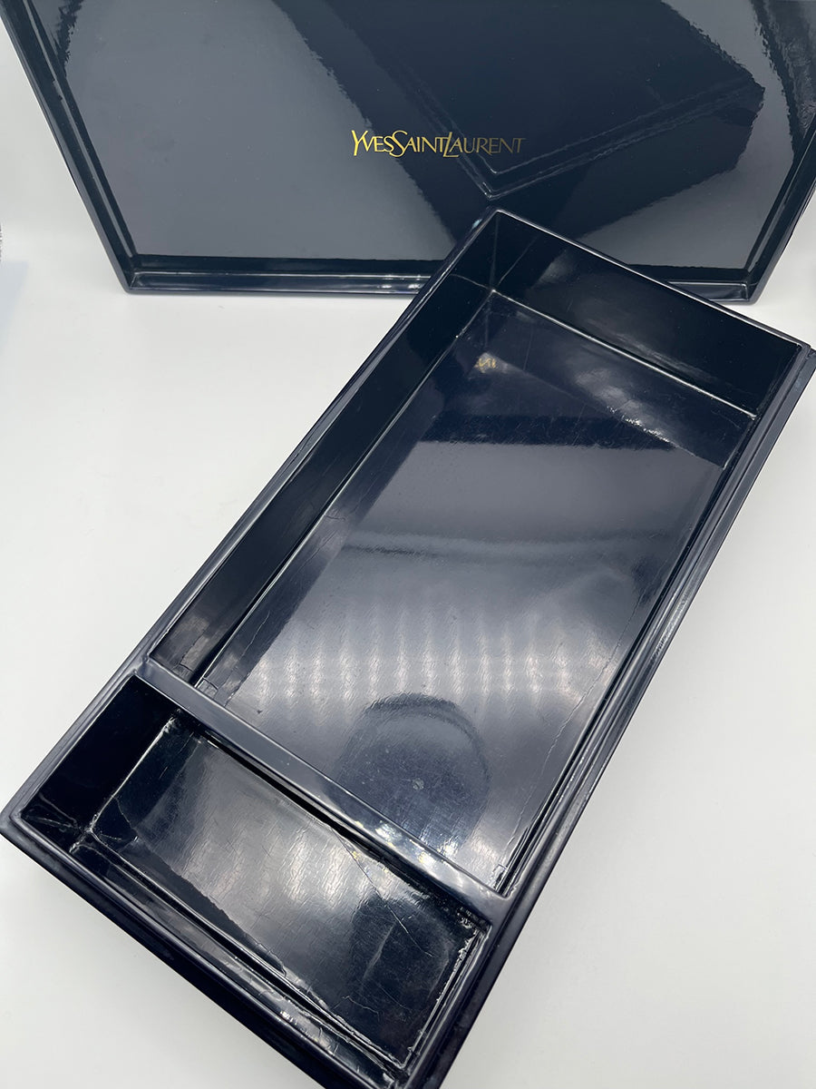 Yves Saint Laurent Scatola Plastica Blu e Oro Vintage 1970 -Accessori-