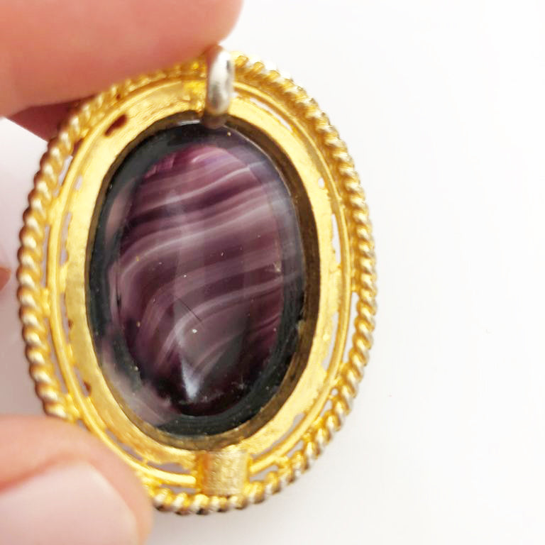 Christian Dior Charm per Collana con Pietra Viola Vintage 1970 - Accessori -