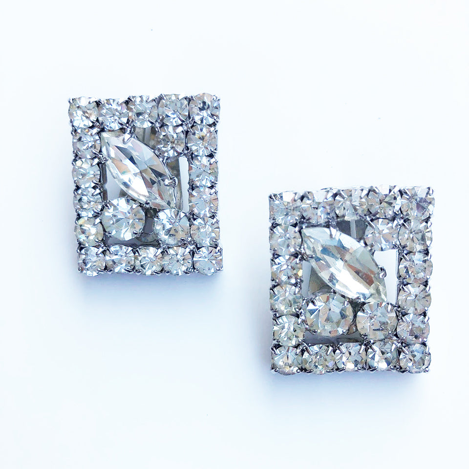 Orecchini Clips Topazio e Swarovsky Alta Bigiotteria Vintage - Accessori -