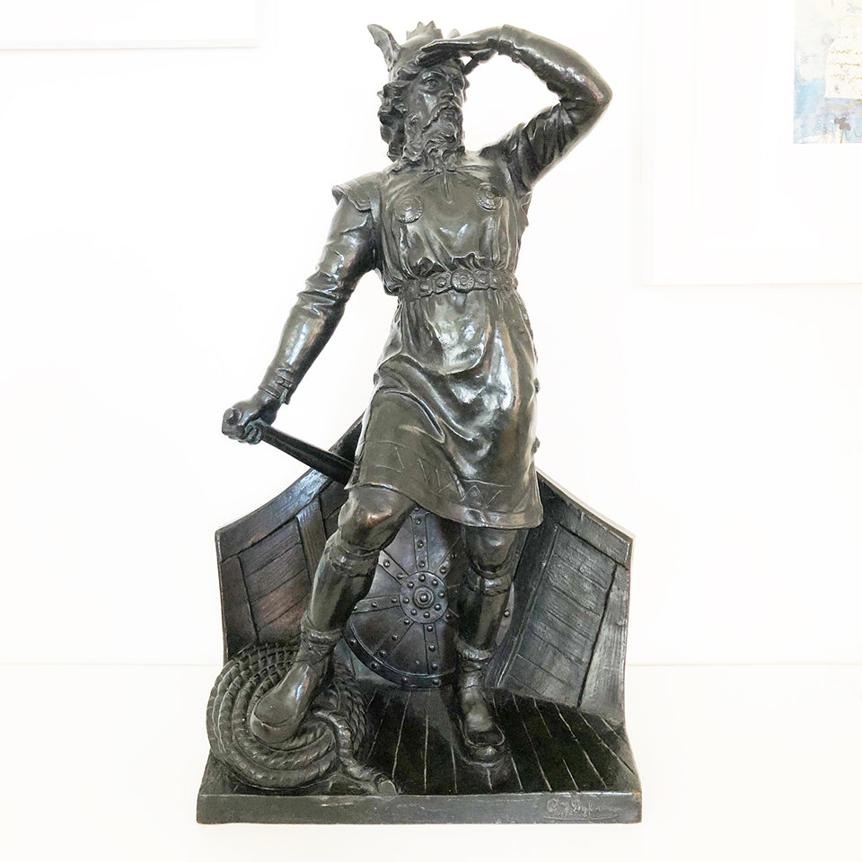 Scultura in bronzo di Viking at Stern di Carl-Johan Dyfvermans - Antiques -
