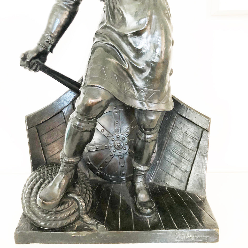 Scultura in bronzo di Viking at Stern di Carl-Johan Dyfvermans - Antiques -