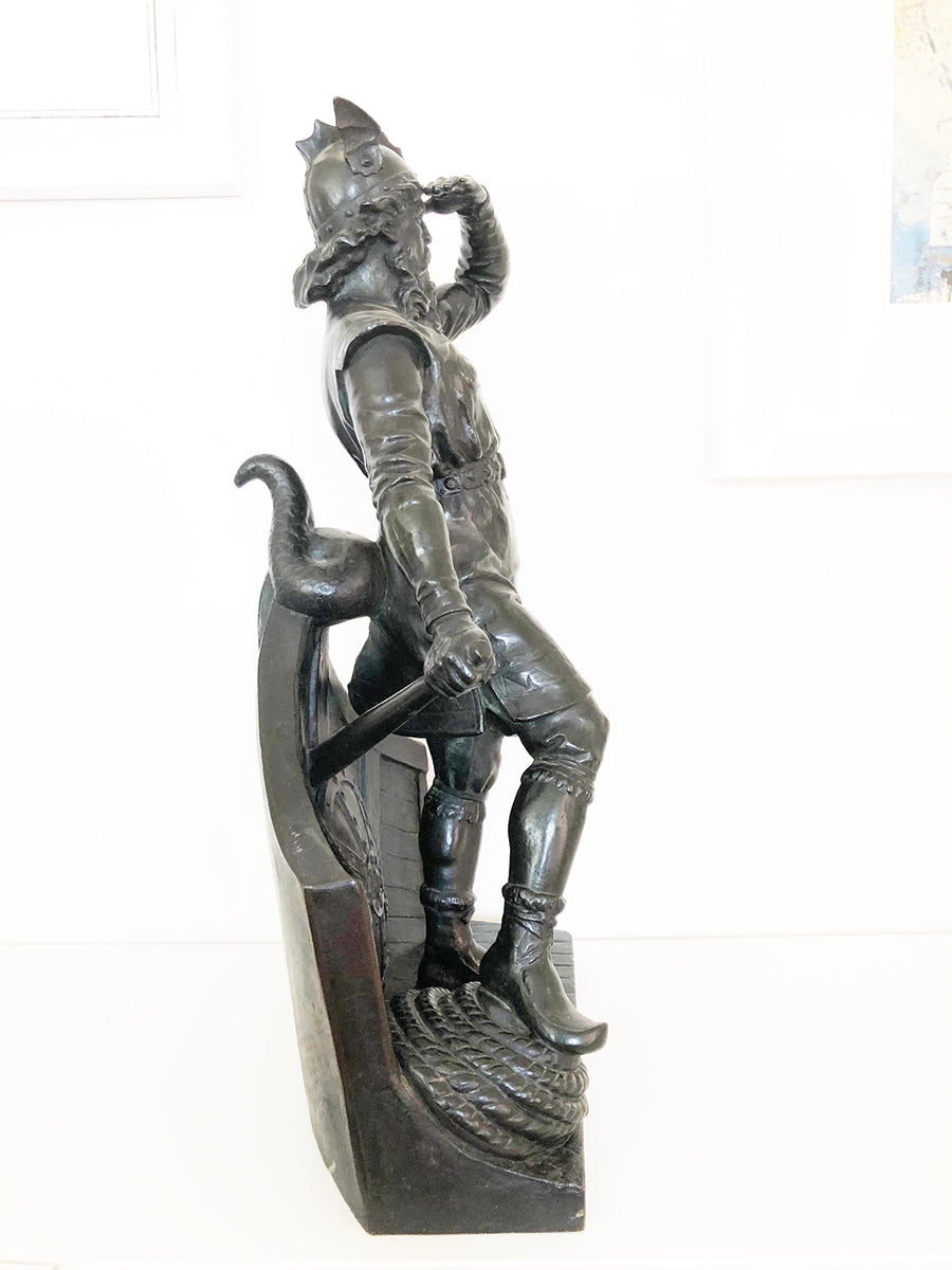Scultura in bronzo di Viking at Stern di Carl-Johan Dyfvermans - Antiques -