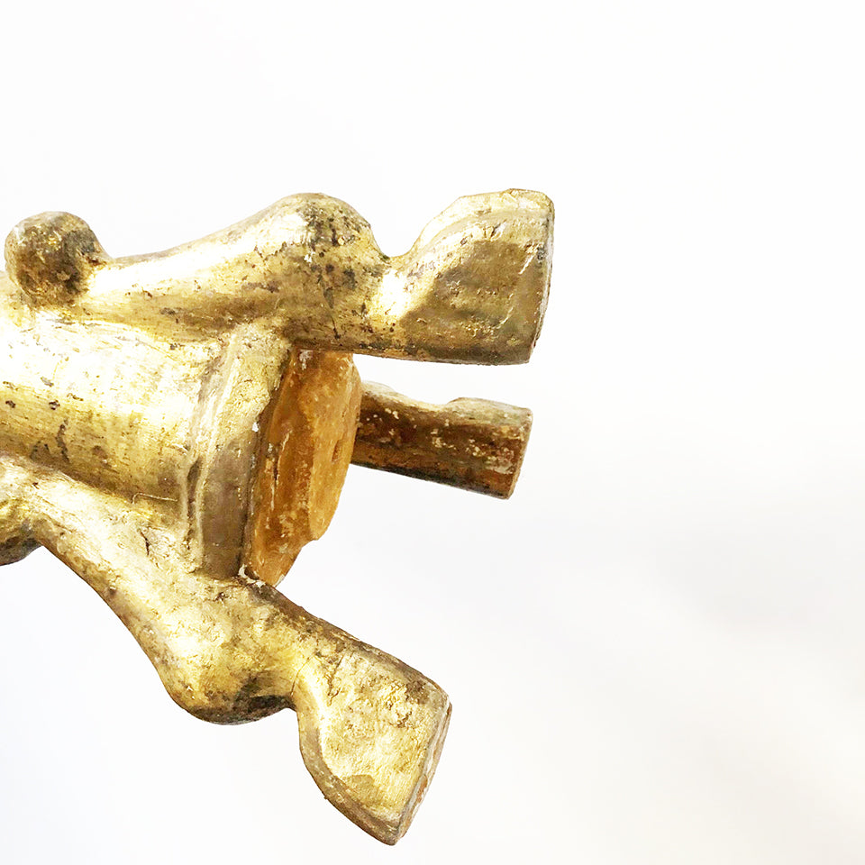Coppia Antichi Candelieri in Legno Foglia Oro 1780 -Antiques-