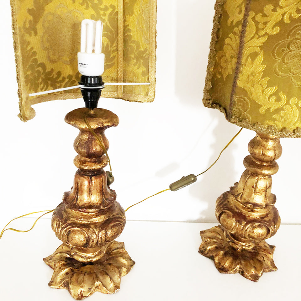 Coppia Lampade da Tavolo Barocco del '900 -Antiques-