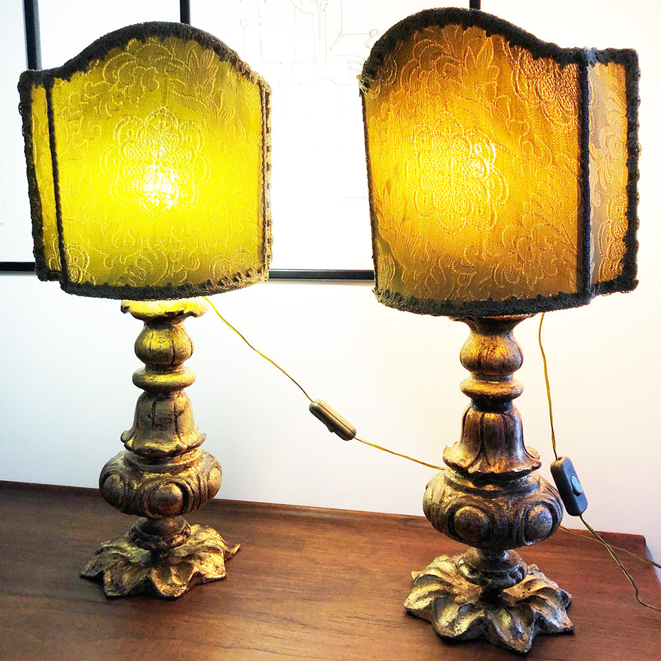 Coppia Lampade da Tavolo Barocco del '900 -Antiques-