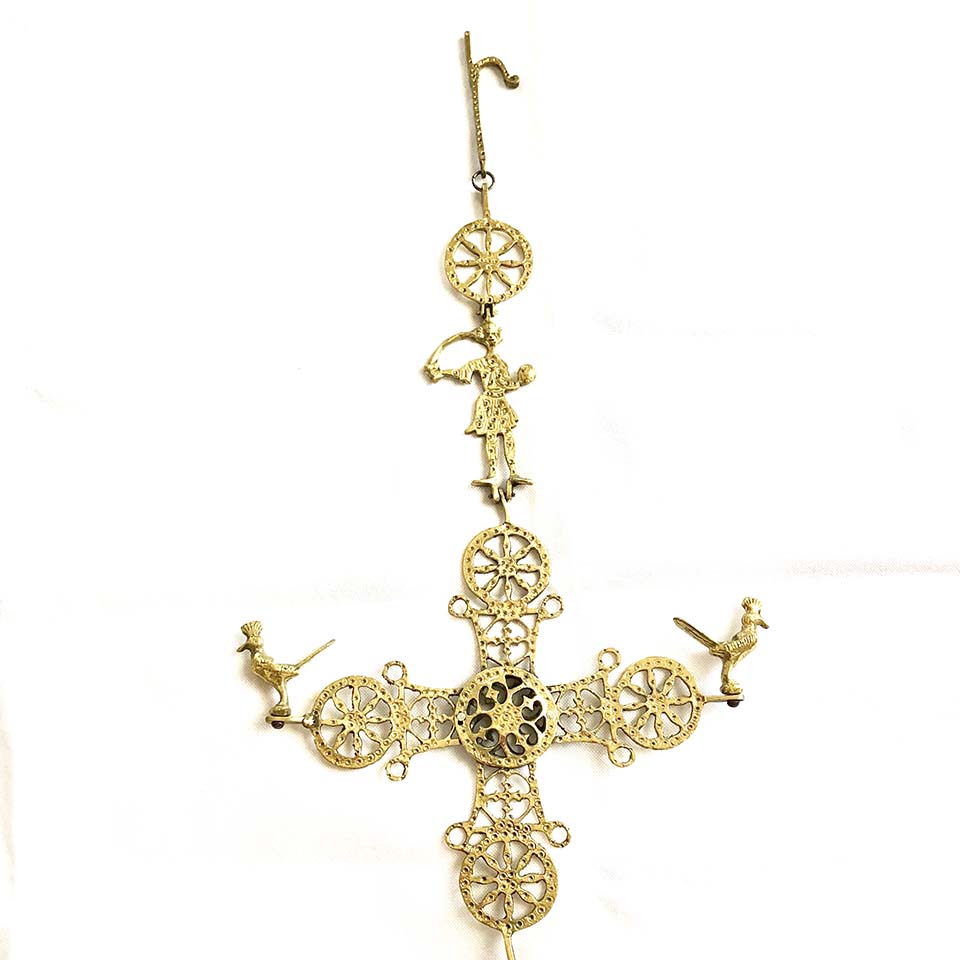 Crocifisso Metallo Oro primo Novecento - Antiques -
