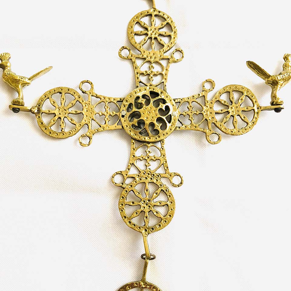 Crocifisso Metallo Oro primo Novecento - Antiques -