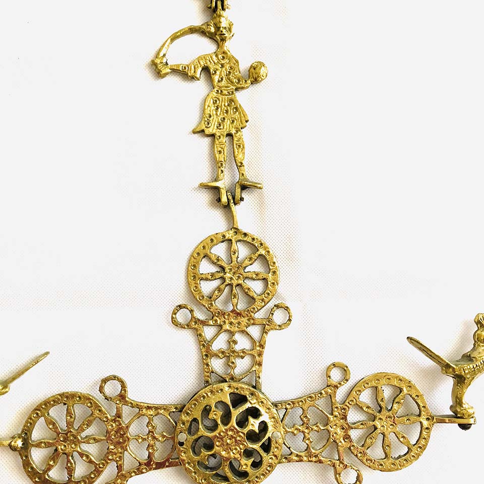Crocifisso Metallo Oro primo Novecento - Antiques -