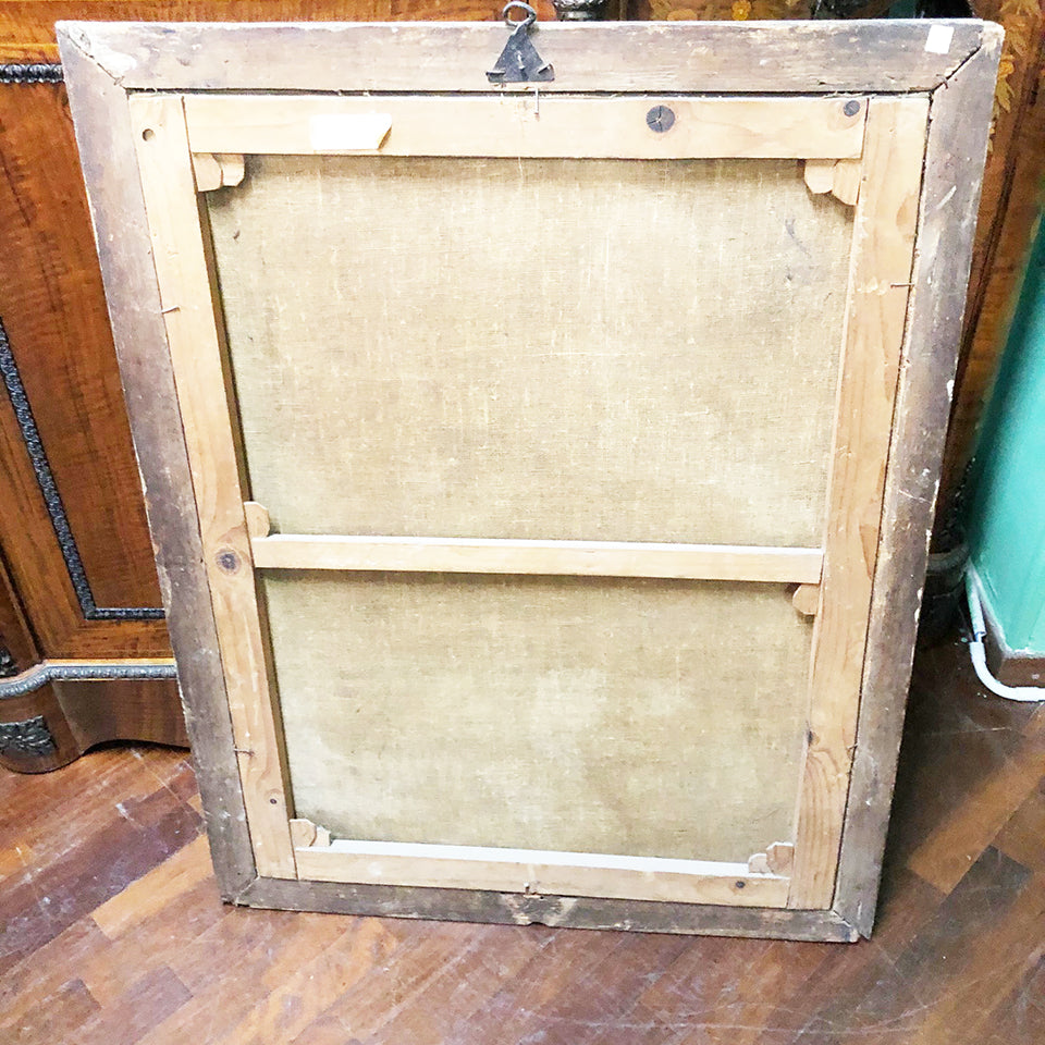 Dipinto su Tela Nobildonna del '700 con cornice legno oro - Antiques -