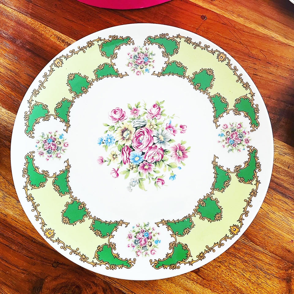 Coordinato Dessert Porcellana Decorata Verde '900 -Antiques-