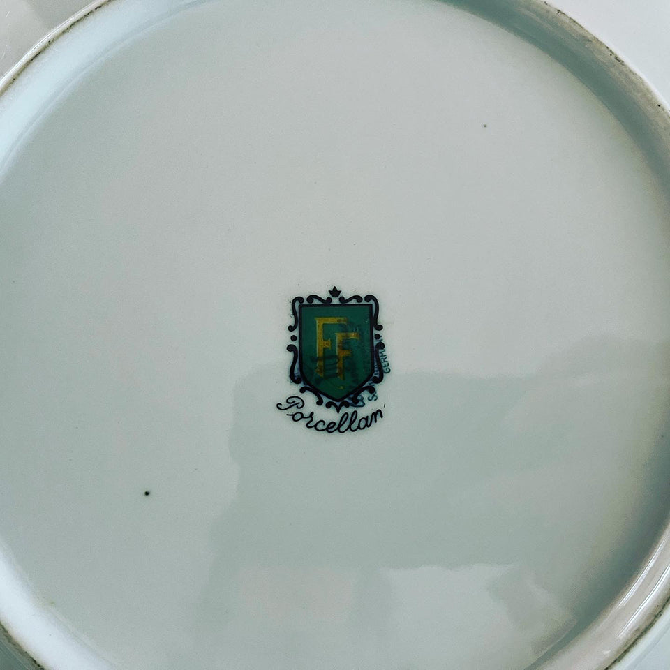 Coordinato Dessert Porcellana Decorata Verde '900 -Antiques-