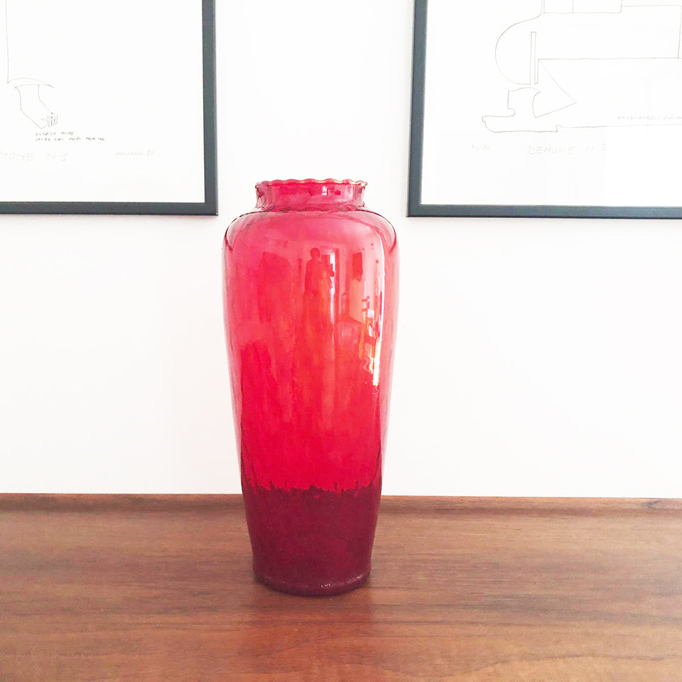 Vaso Rosso in Vetro di Murano '900 - Antiques-