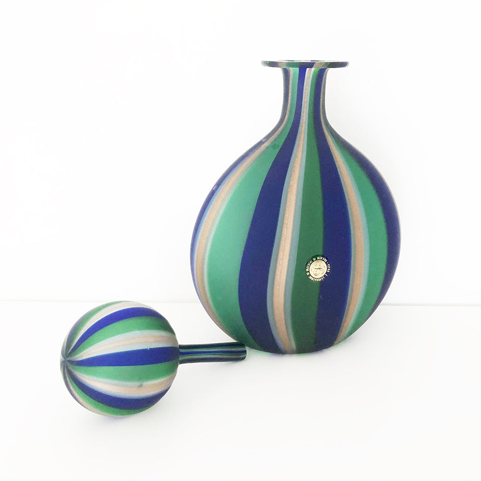 Bottiglia con Tappo Murano Firmata Vintage 1960 -Art-