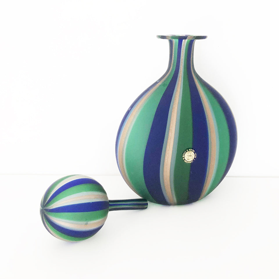 Bottiglia con Tappo Murano Firmata Vintage 1960 -Art-