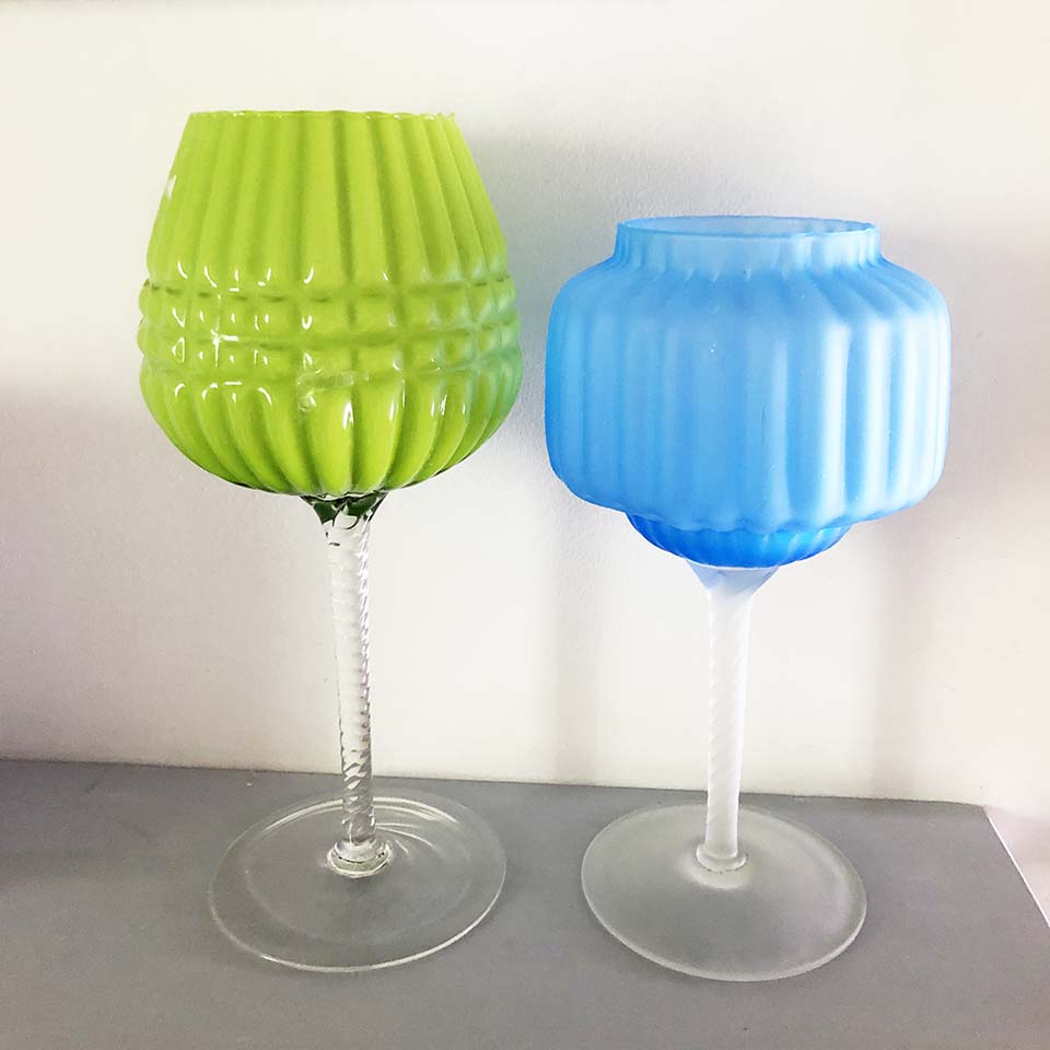 Coppia Calici Grandi Colorati Vintage anni '60 - Art -