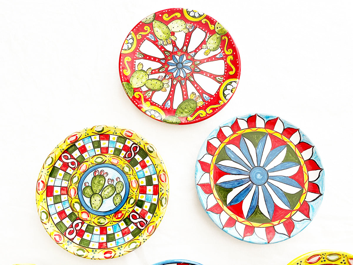 Caltagirone ceramiche set di sei piattini da dessert -Art-