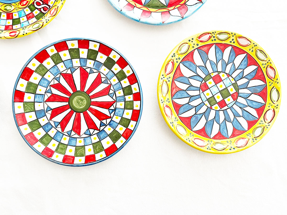 Caltagirone ceramiche set di sei piattini da dessert -Art-