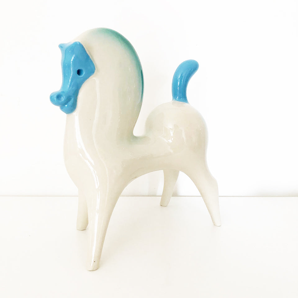 Roberto Rigon Cavallo Ceramica Bianco Vintage - Art -