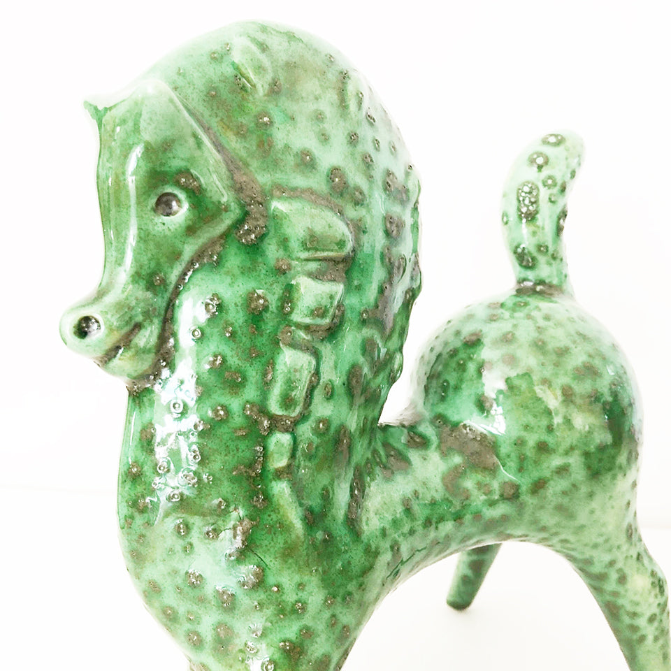 Roberto Rigon Cavallo Ceramica Verde Vintage - Art -