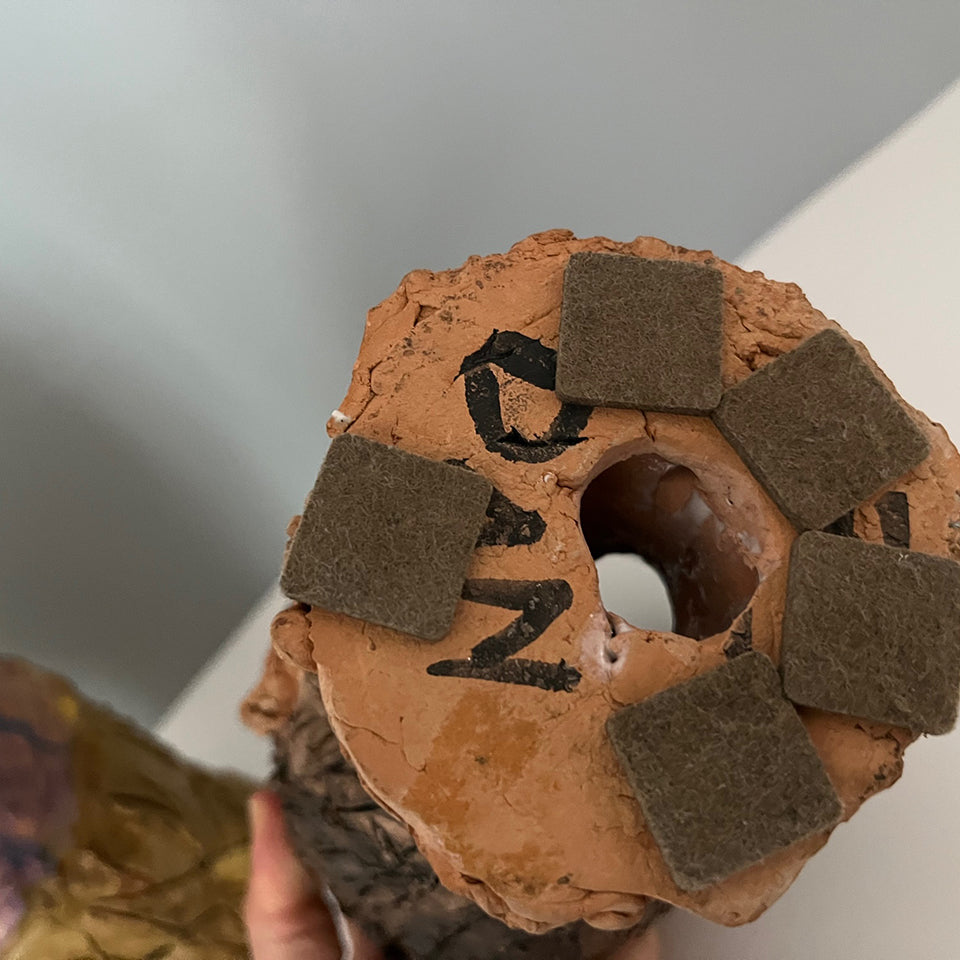 Coppia Teste Ceramica decorate a mano - Art -