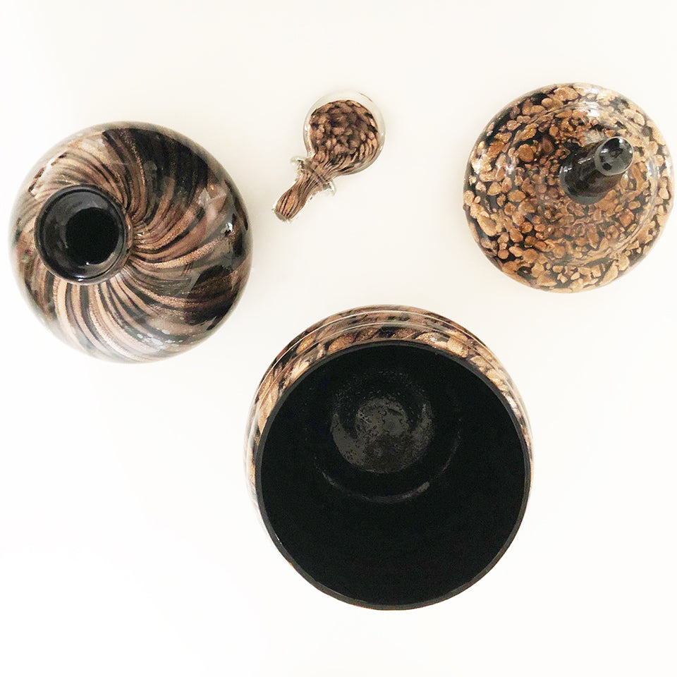 Coppia Vasi Murano Neri e Ramati Vintage -Art-