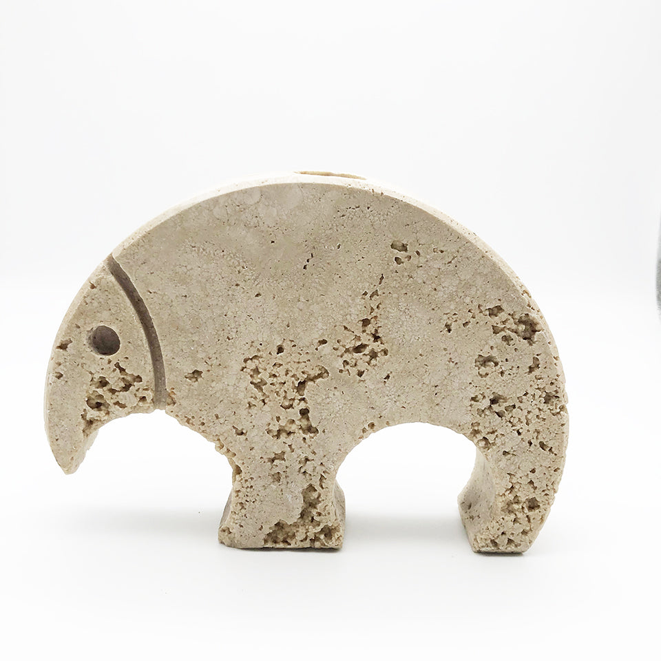 Elefante in Travertino Rapolano dei Fratelli Mannelli 1970 -Art-