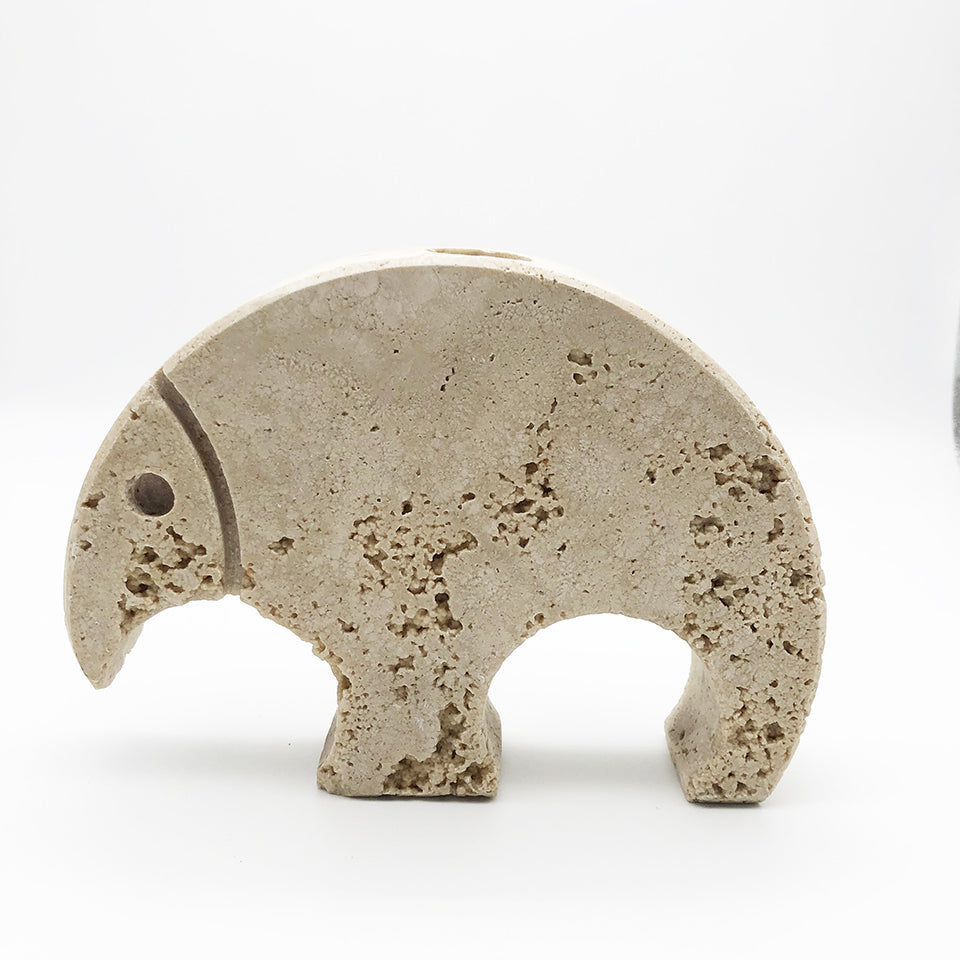 Elefante in Travertino Rapolano dei Fratelli Mannelli 1970 -Art-