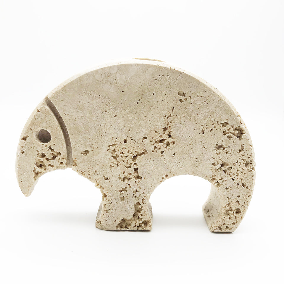 Elefante in Travertino Rapolano dei Fratelli Mannelli 1970 -Art-