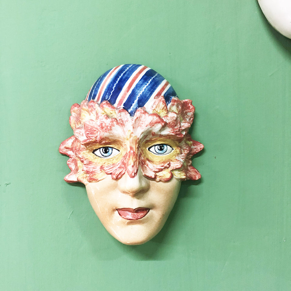 Tris Maschere Ceramica Faenza Vintage 1950 -Art-