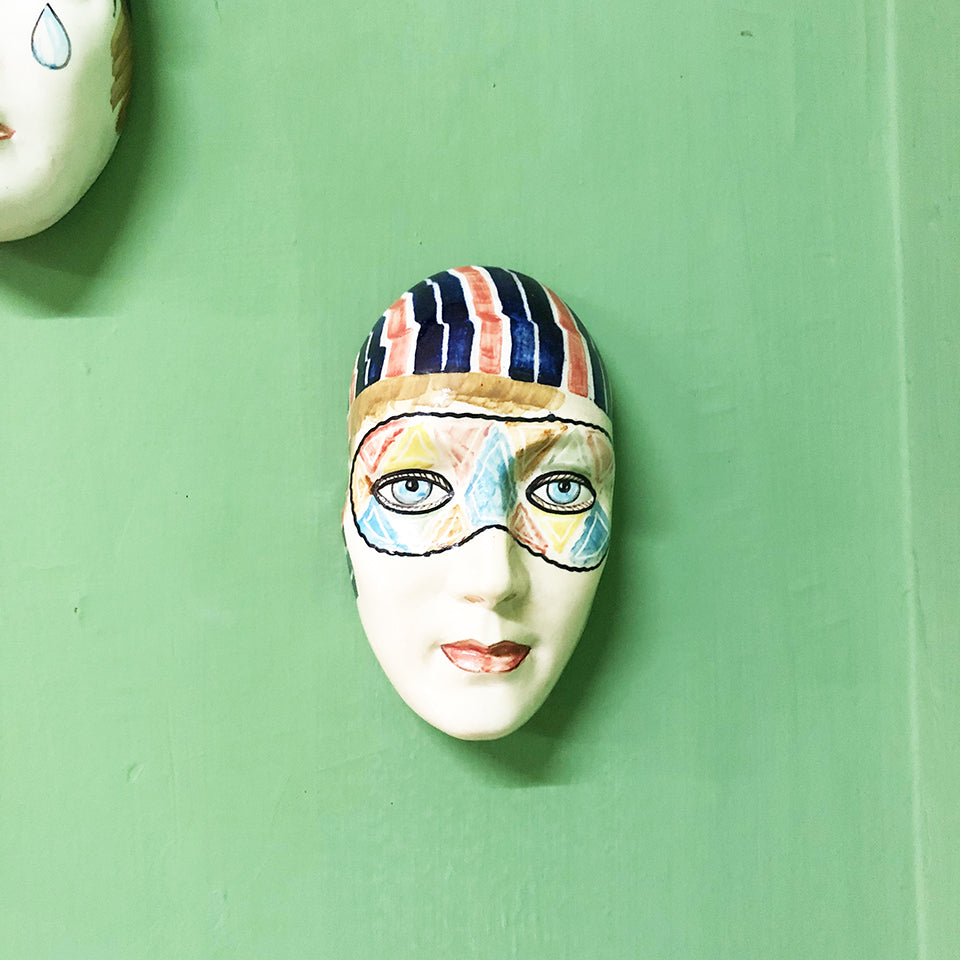 Tris Maschere Ceramica Faenza Vintage 1950 -Art-
