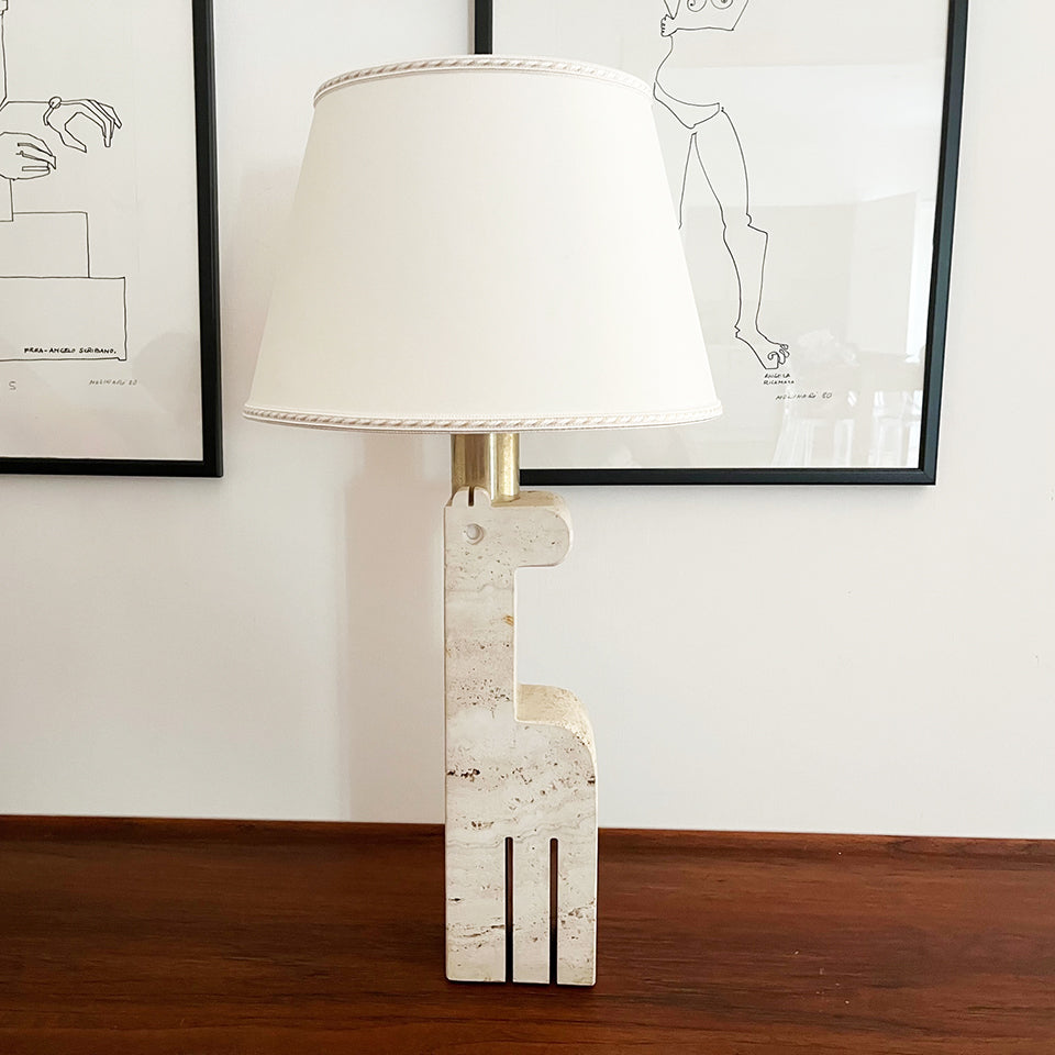 Lampada da tavolo Giraffa in Travertino dei Fratelli Mannelli 1970 -Art-
