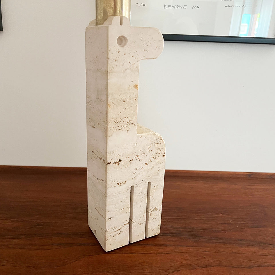 Lampada da tavolo Giraffa in Travertino dei Fratelli Mannelli 1970 -Art-