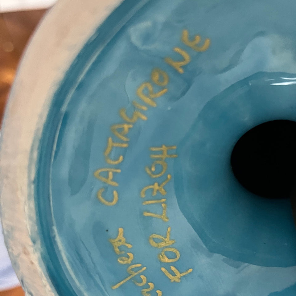 Coppia Lumi Caltagirone Pigne Turchesi per Lizoh -Art-