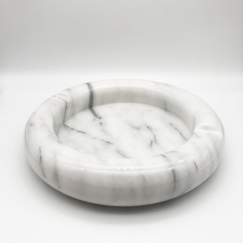 Posacenere Marmo Bianco di Calacatta Vintage 1960 -Art-