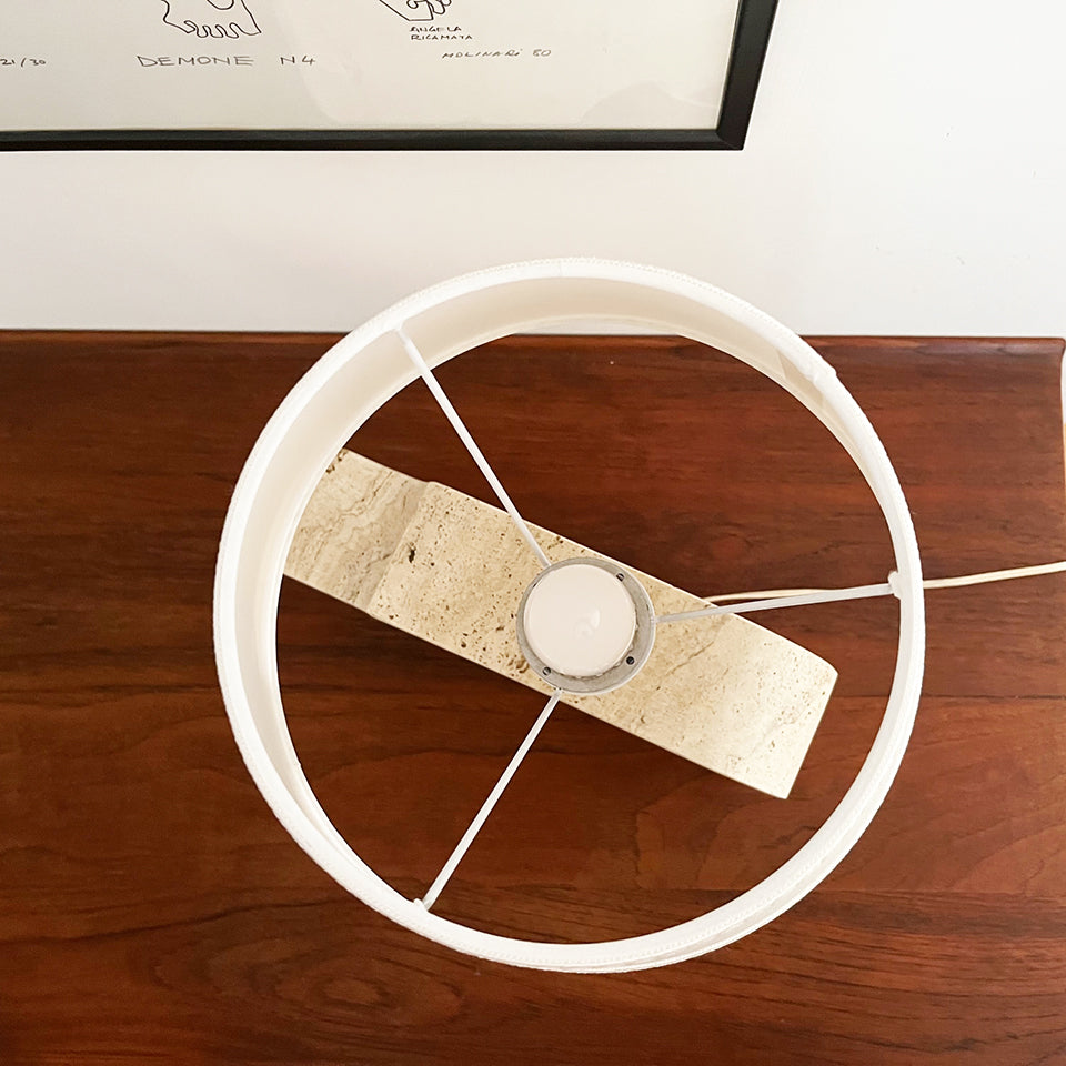 Lampada da tavolo Rinoceronte in Travertino dei Fratelli Mannelli 1970 -Art-