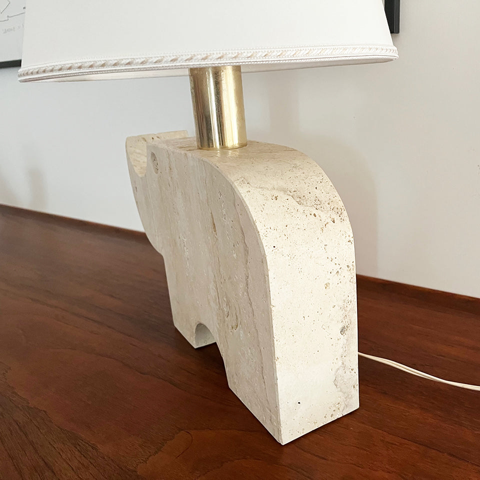 Lampada da tavolo Rinoceronte in Travertino dei Fratelli Mannelli 1970 -Art-