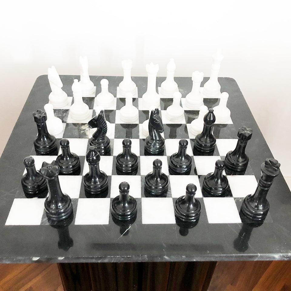 Scacchiera Marmo Nero e Bianco Pregiatissima Vintage 1950 -Art-