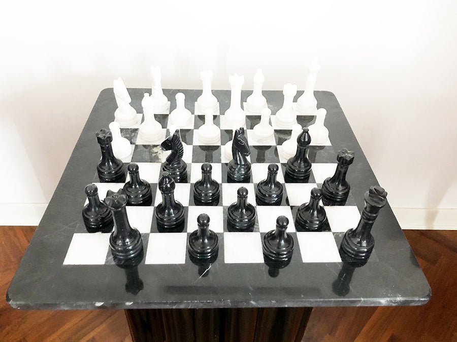 Scacchiera Marmo Nero e Bianco Pregiatissima Vintage 1950 -Art-