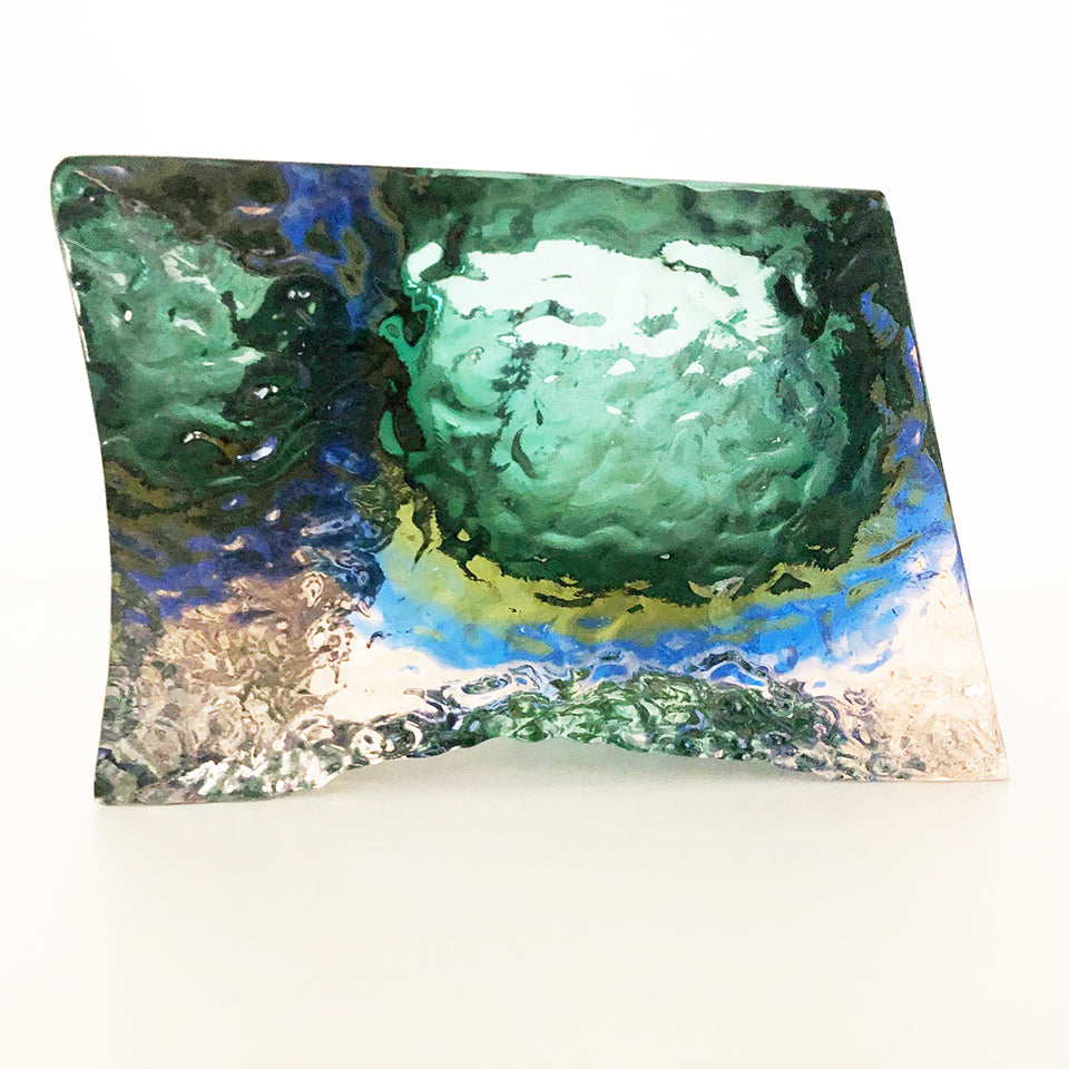 Seguso Posacenere Vetro Murano Blu e Verde 1960 -Art-